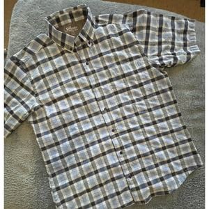 Mens Stillwater Supply Co Blue Plaid Button Down‎ Short Sleeve - XXL